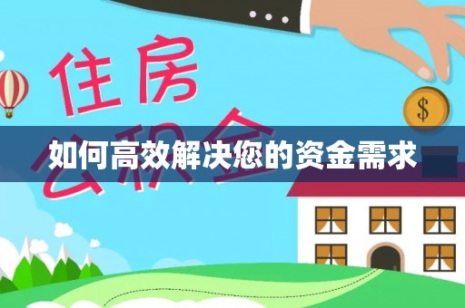 荔城如何高效解决您的资金需求